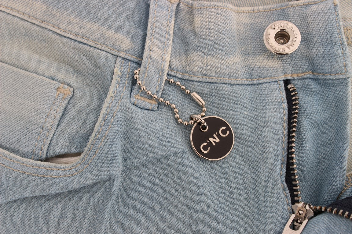 Costume National Blue Cotton Blend Super Slim Fit Jeans $548.00 Costume National Luzworld