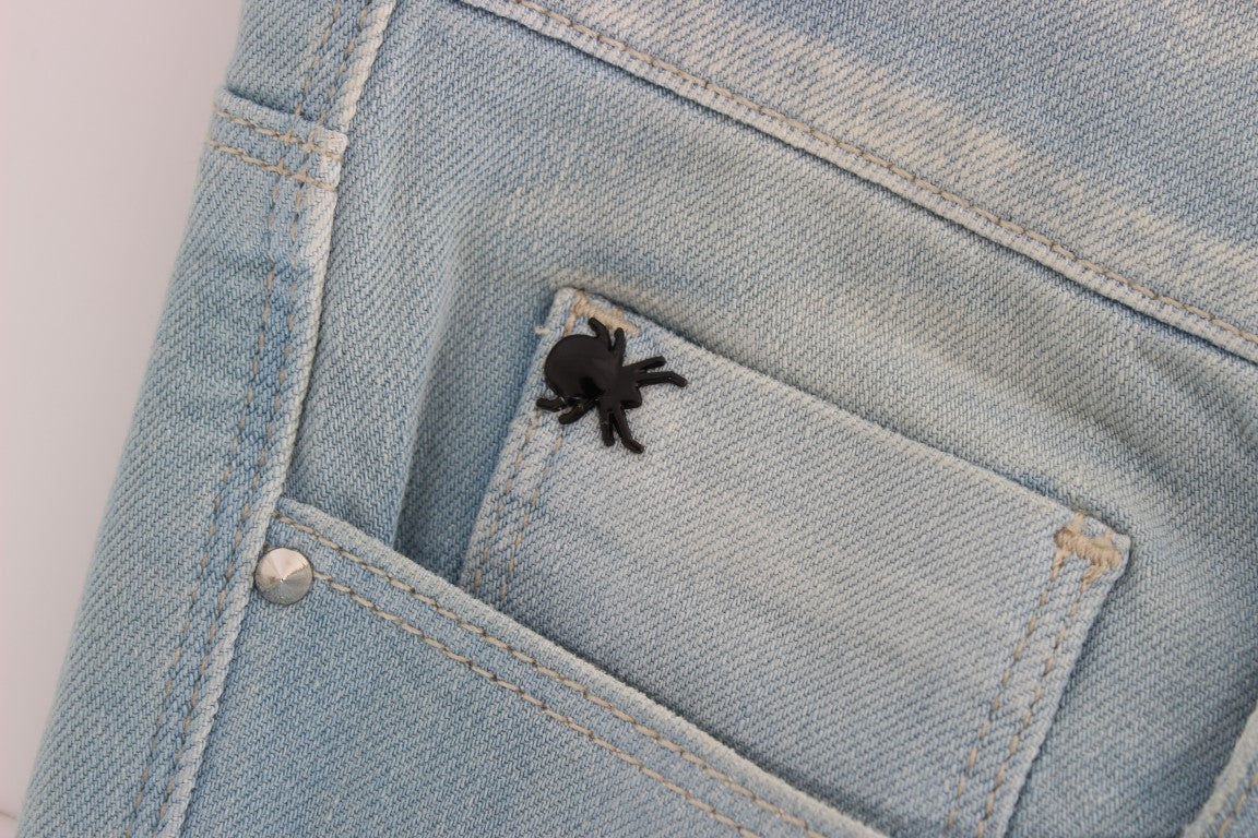 Costume National Blue Cotton Blend Super Slim Fit Jeans $548.00 Costume National Luzworld