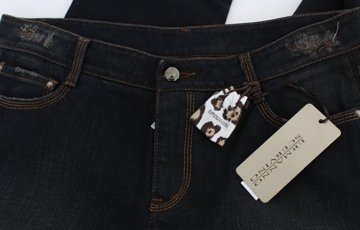 Ermanno Scervino Blue Wash Cotton Boyfriend Jeans $829.00 Ermanno Scervino Luzworld