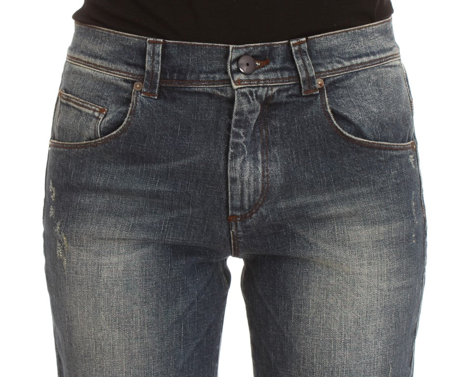 Ermanno Scervino Blue Wash Cotton Blend Slim Fit Jeans $829.00 Ermanno Scervino Luzworld