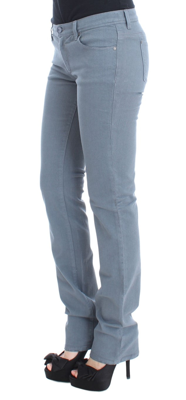 Ermanno Scervino Blue Cotton Blend Slim Fit Bootcut Jeans $829.00 Ermanno Scervino Luzworld