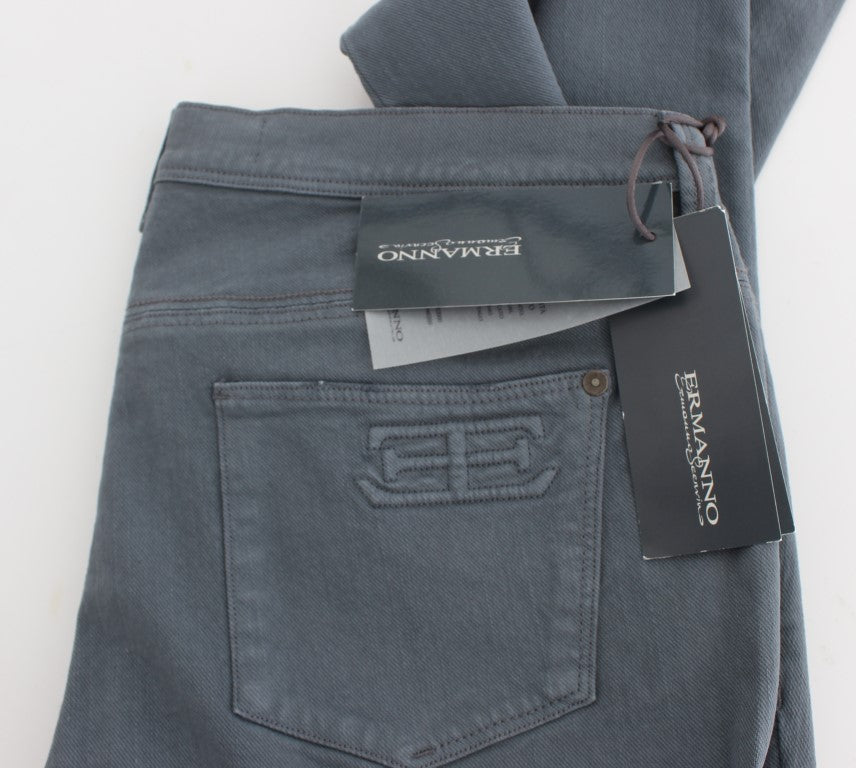 Ermanno Scervino Blue Cotton Blend Slim Fit Bootcut Jeans $829.00 Ermanno Scervino Luzworld