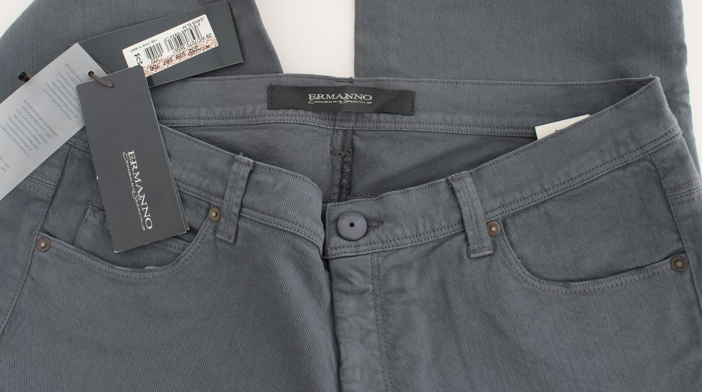 Ermanno Scervino Blue Cotton Blend Slim Fit Bootcut Jeans $829.00 Ermanno Scervino Luzworld