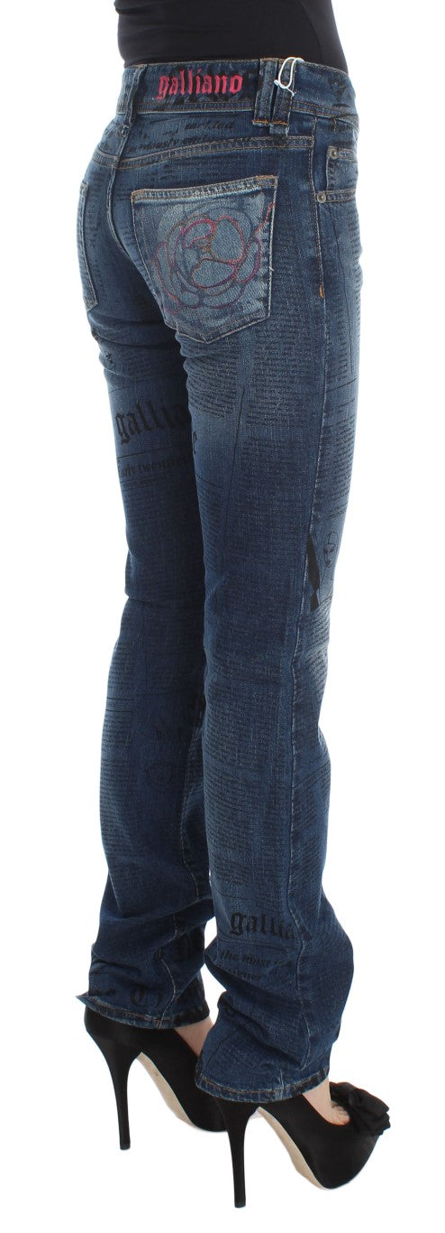 John Galliano Blue Wash Cotton Blend Slim Fit Bootcut Jeans $700.00 John Galliano Luzworld