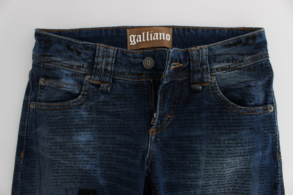 John Galliano Blue Wash Cotton Blend Slim Fit Bootcut Jeans $700.00 John Galliano Luzworld