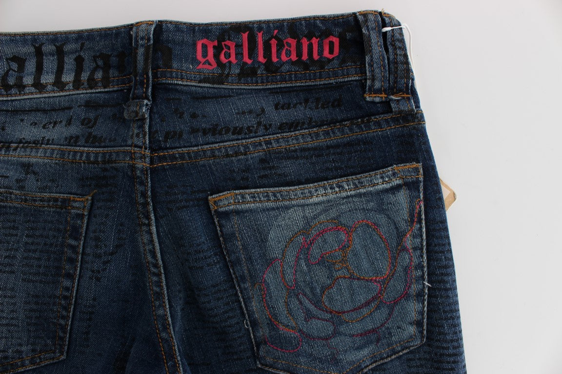 John Galliano Blue Wash Cotton Blend Slim Fit Bootcut Jeans $700.00 John Galliano Luzworld