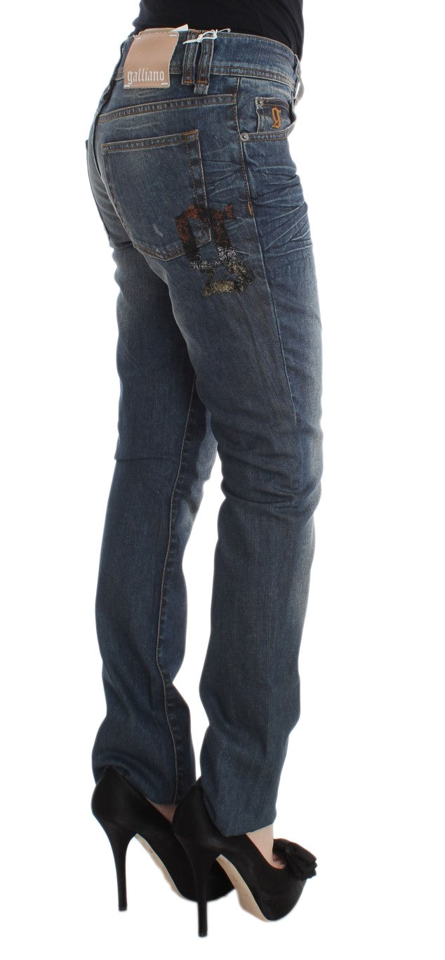 John Galliano Blue Wash Cotton Blend Slim Fit Jeans $713.00 John Galliano Luzworld