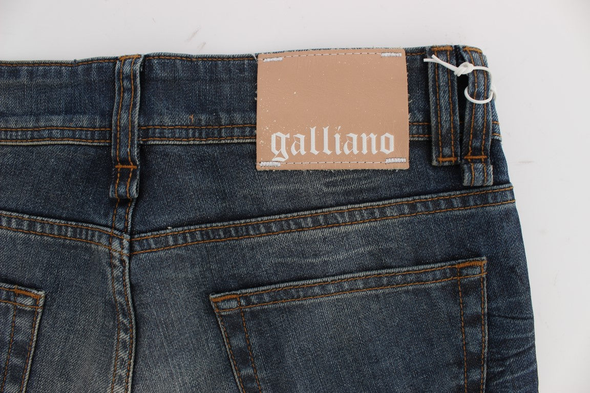 John Galliano Blue Wash Cotton Blend Slim Fit Jeans $713.00 John Galliano Luzworld