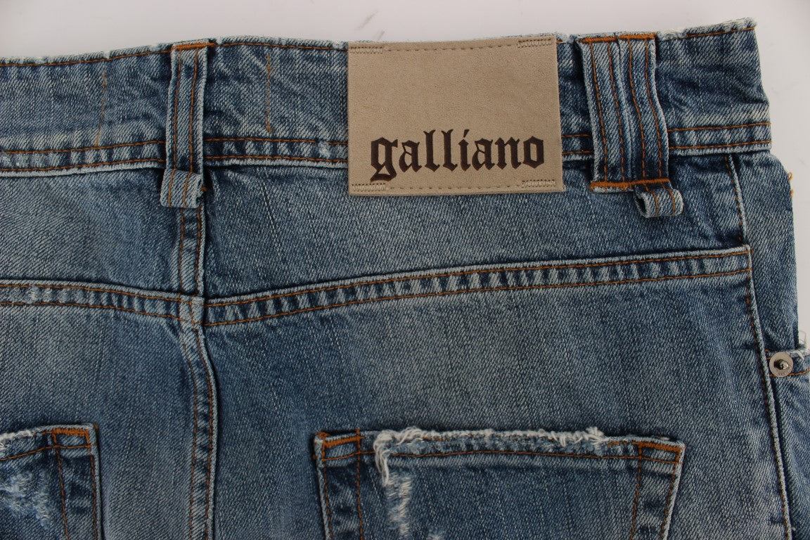 John Galliano Blue Wash Cotton Boyfriend Fit Cropped Jeans $713.00 John Galliano Luzworld