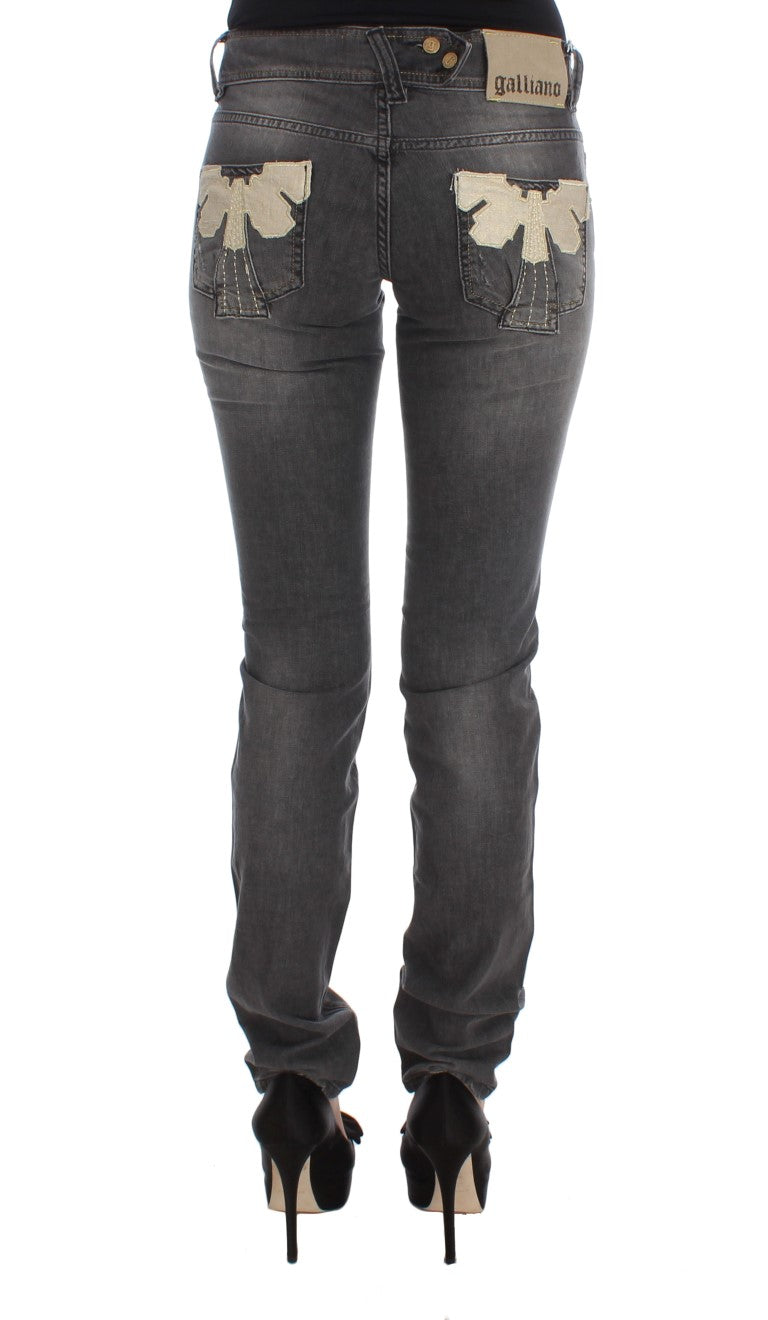 John Galliano Gray Wash Cotton Blend Slim Fit Stretch Jeans $713.00 John Galliano Luzworld