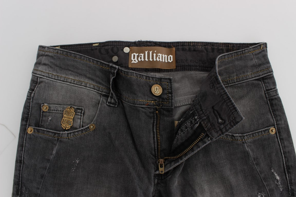 John Galliano Gray Wash Cotton Blend Slim Fit Stretch Jeans $713.00 John Galliano Luzworld