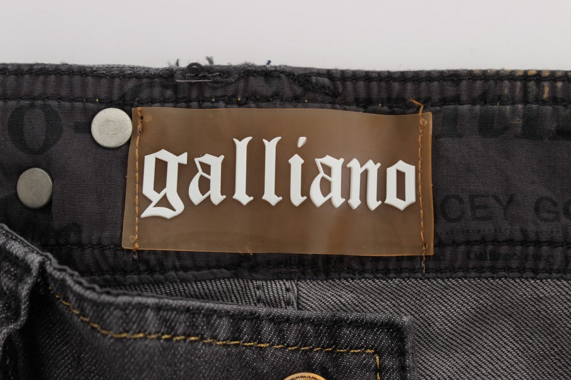 John Galliano Gray Wash Cotton Blend Slim Fit Stretch Jeans $713.00 John Galliano Luzworld