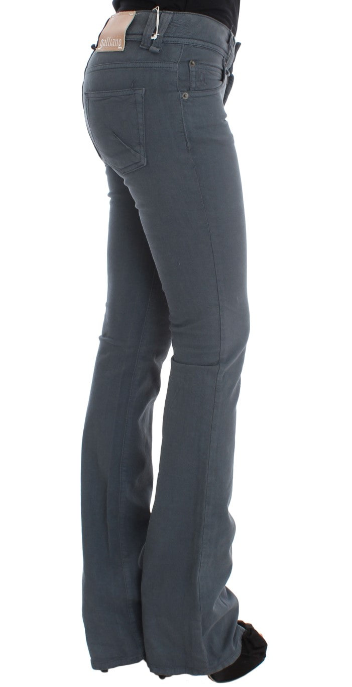 John Galliano Blue Cotton Blend Slim Fit Bootcut Jeans $713.00 John Galliano Luzworld