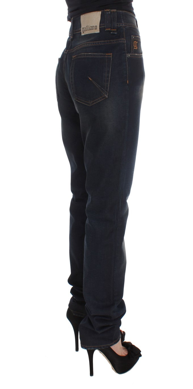 John Galliano Blue Wash Cotton Blend Boyfriend Fit Jeans $713.00 John Galliano Luzworld