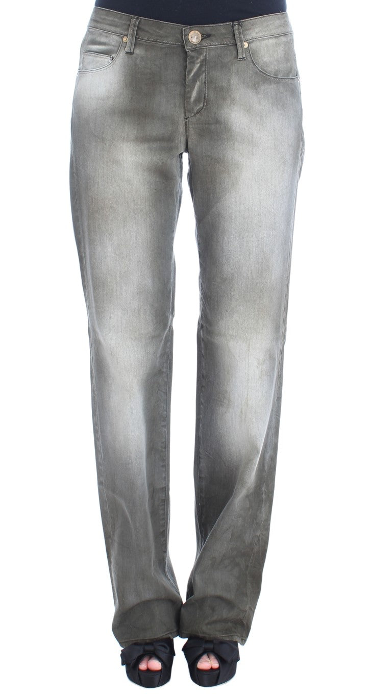 Ermanno Scervino Gray Cotton Blend Loose Fit Boyfriend Jeans $800.00 Ermanno Scervino Luzworld