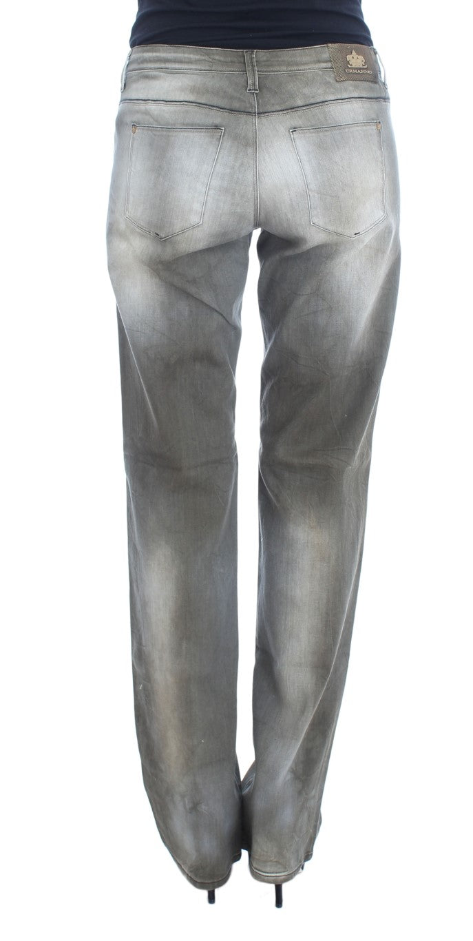 Ermanno Scervino Gray Cotton Blend Loose Fit Boyfriend Jeans $800.00 Ermanno Scervino Luzworld