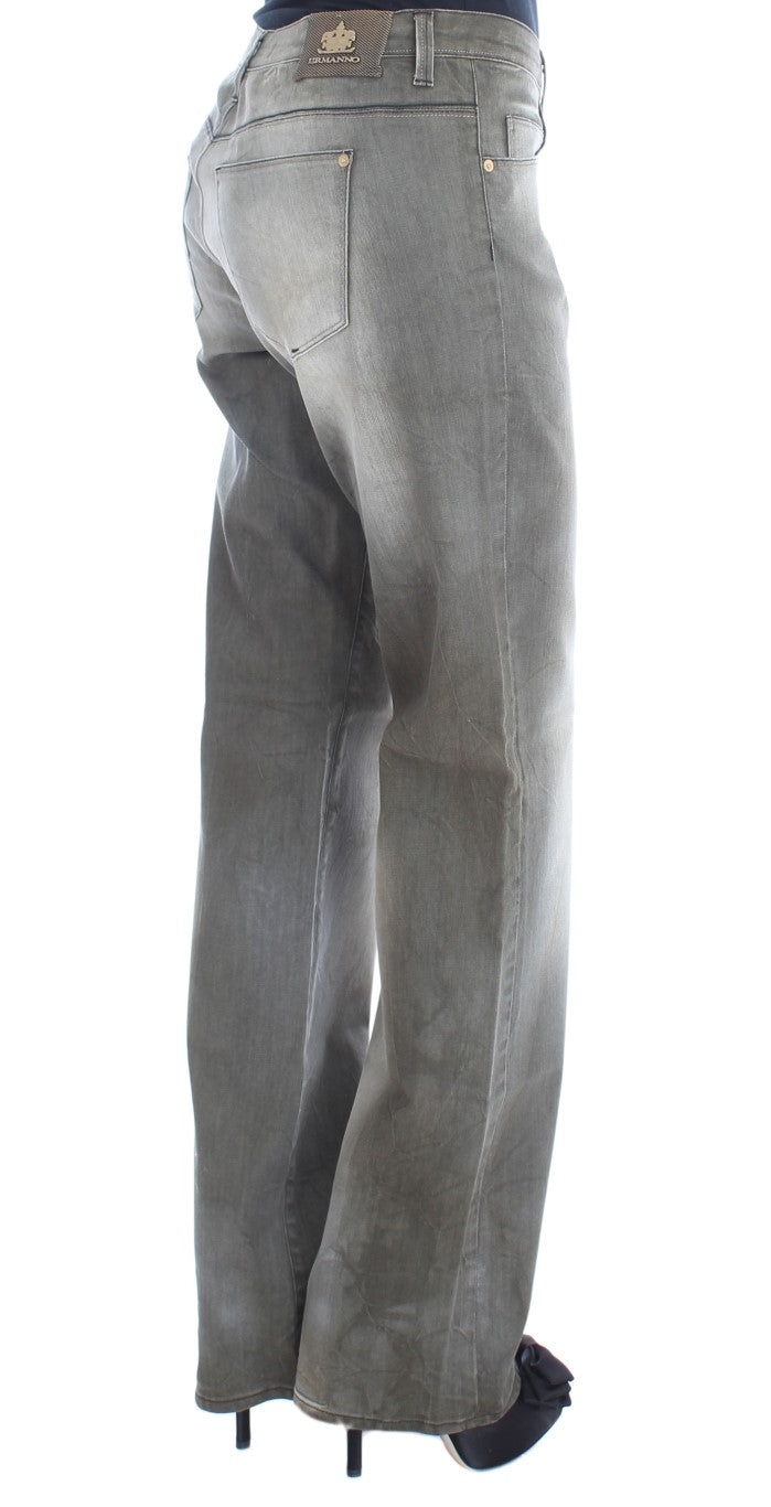 Ermanno Scervino Gray Cotton Blend Loose Fit Boyfriend Jeans $800.00 Ermanno Scervino Luzworld
