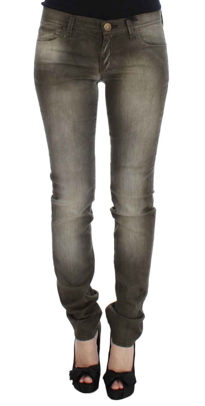 Ermanno Scervino Gray Wash Cotton Blend Slim Fit Jeans $800.00 Ermanno Scervino Luzworld