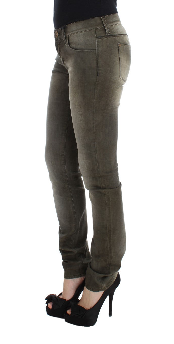Ermanno Scervino Gray Wash Cotton Blend Slim Fit Jeans $800.00 Ermanno Scervino Luzworld