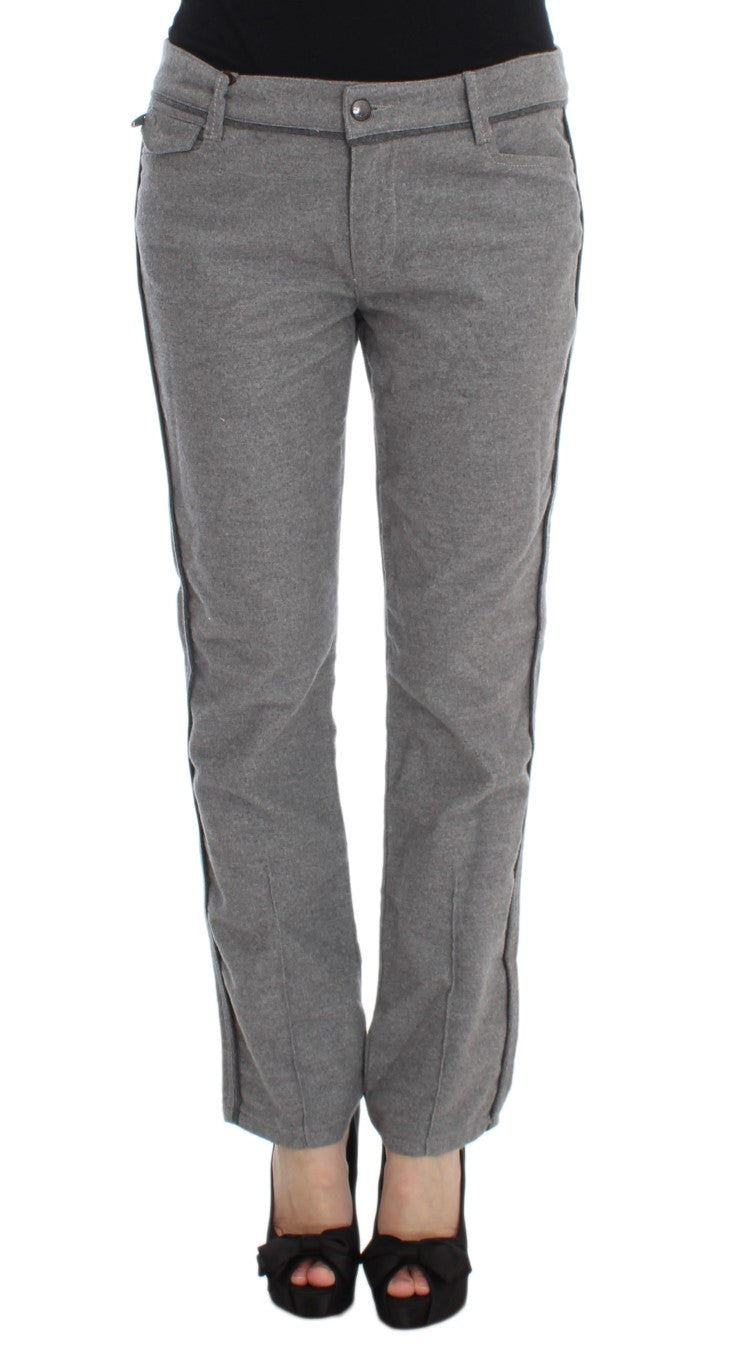 Ermanno Scervino Gray Cotton Straight Fit Casual Pants $747.00 Ermanno Scervino Luzworld