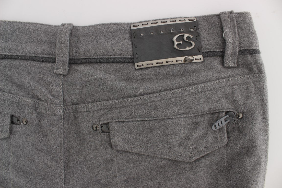 Ermanno Scervino Gray Cotton Straight Fit Casual Pants $747.00 Ermanno Scervino Luzworld