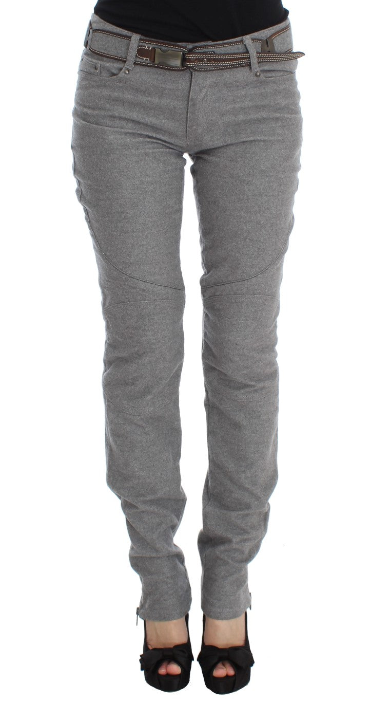 Ermanno Scervino Gray Cotton Slim Fit Casual Bootcut Pants $747.00 Ermanno Scervino Luzworld
