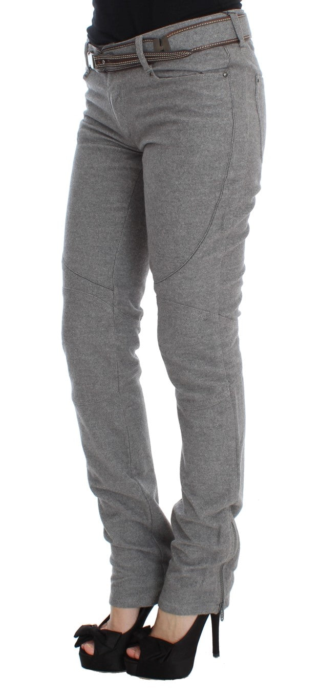 Ermanno Scervino Gray Cotton Slim Fit Casual Bootcut Pants $747.00 Ermanno Scervino Luzworld