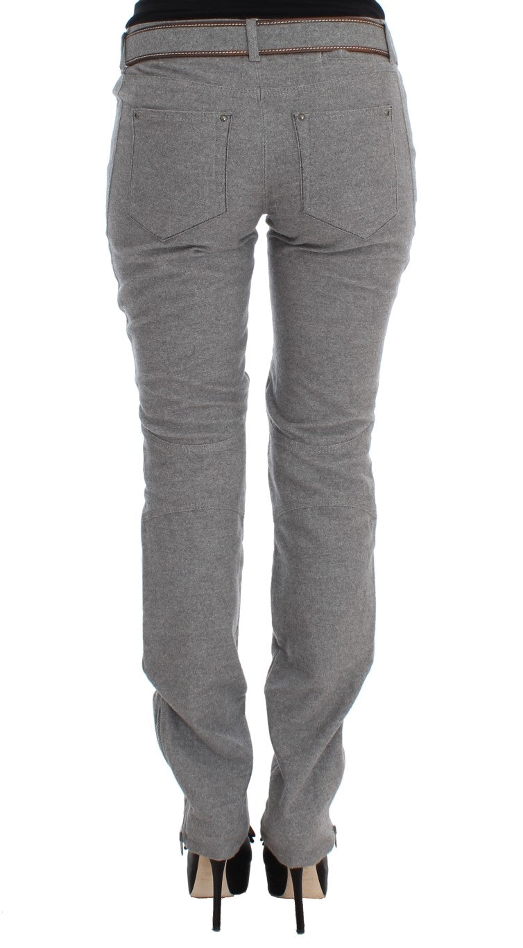 Ermanno Scervino Gray Cotton Slim Fit Casual Bootcut Pants $747.00 Ermanno Scervino Luzworld