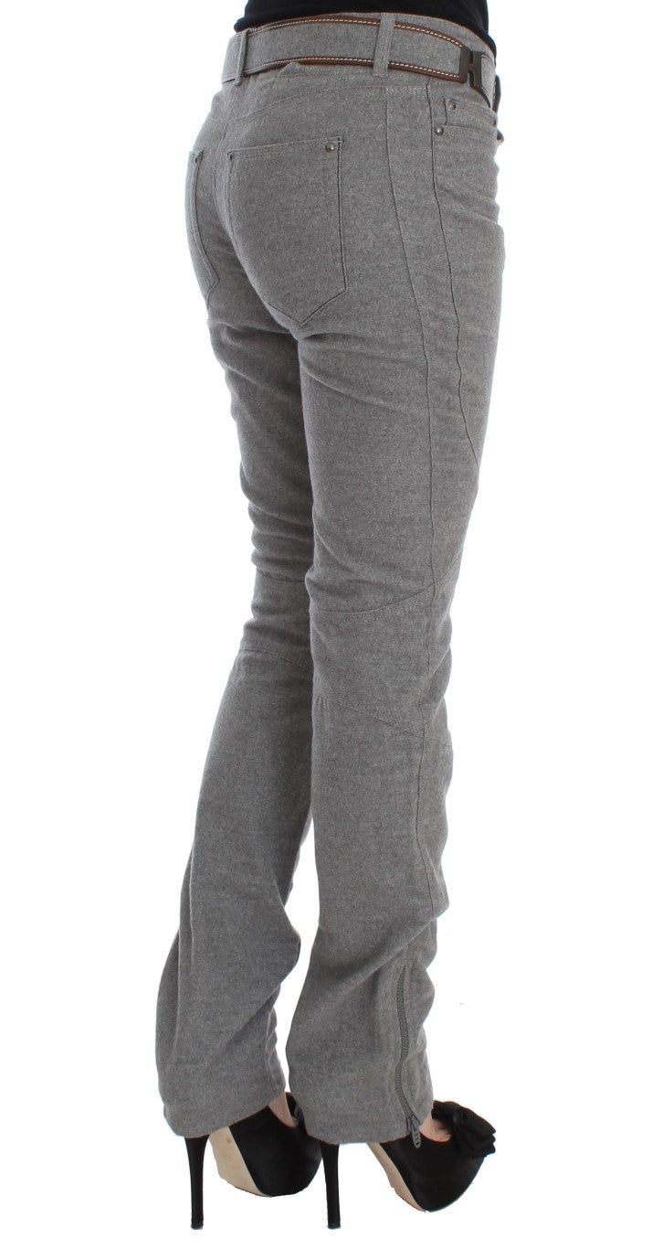 Ermanno Scervino Gray Cotton Slim Fit Casual Bootcut Pants $747.00 Ermanno Scervino Luzworld