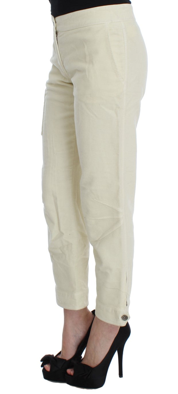 Ermanno Scervino Beige Cotton Capri Cropped Cargo Pants $800.00 Ermanno Scervino Luzworld