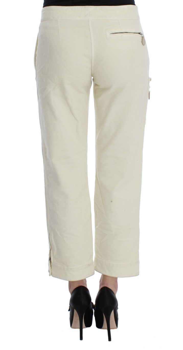 Ermanno Scervino Beige Cotton Capri Cropped Cargo Pants $800.00 Ermanno Scervino Luzworld