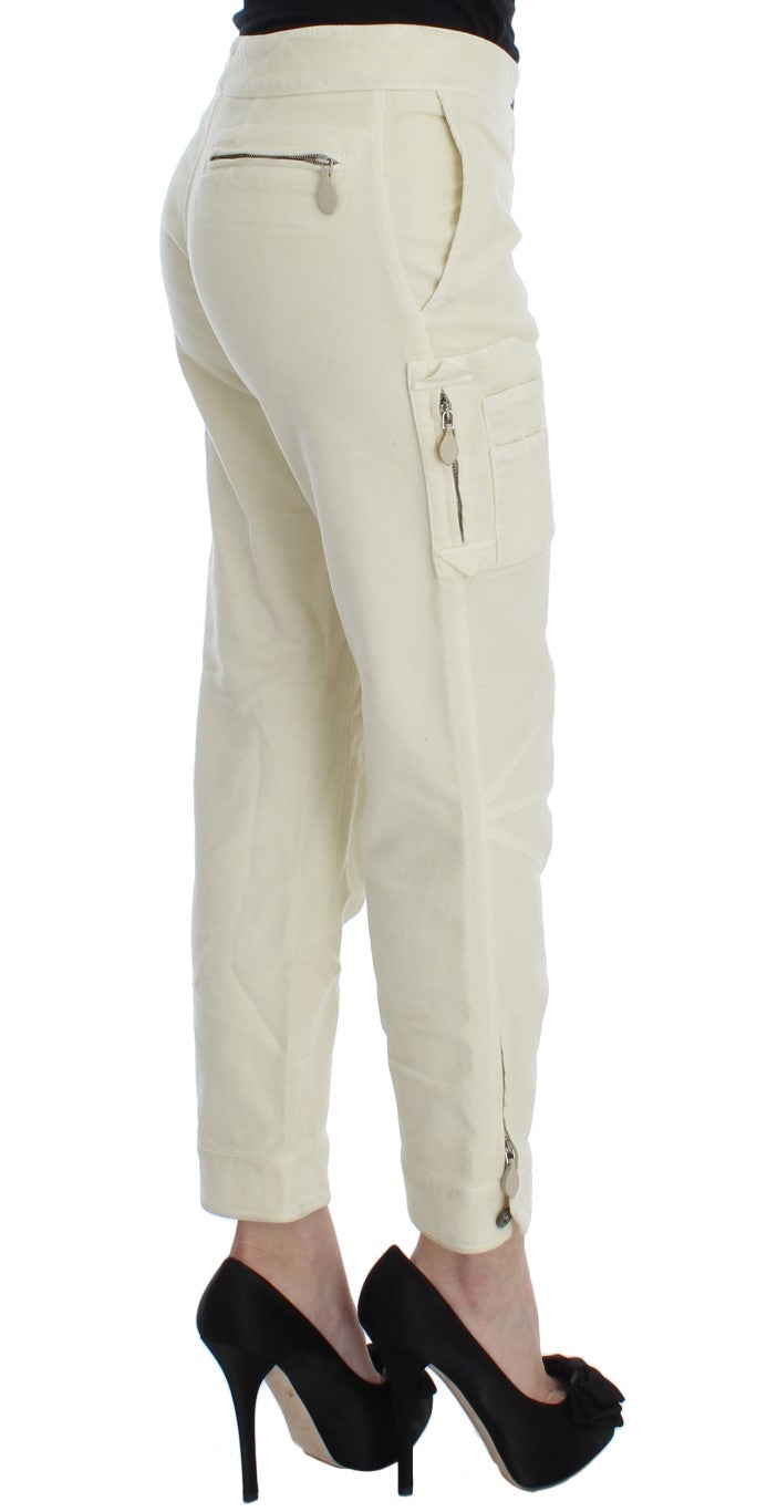 Ermanno Scervino Beige Cotton Capri Cropped Cargo Pants $800.00 Ermanno Scervino Luzworld