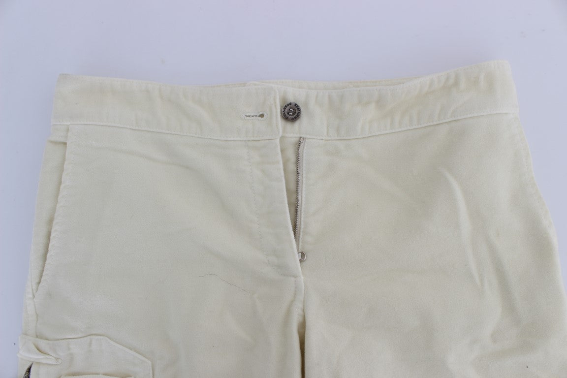 Ermanno Scervino Beige Cotton Capri Cropped Cargo Pants $800.00 Ermanno Scervino Luzworld