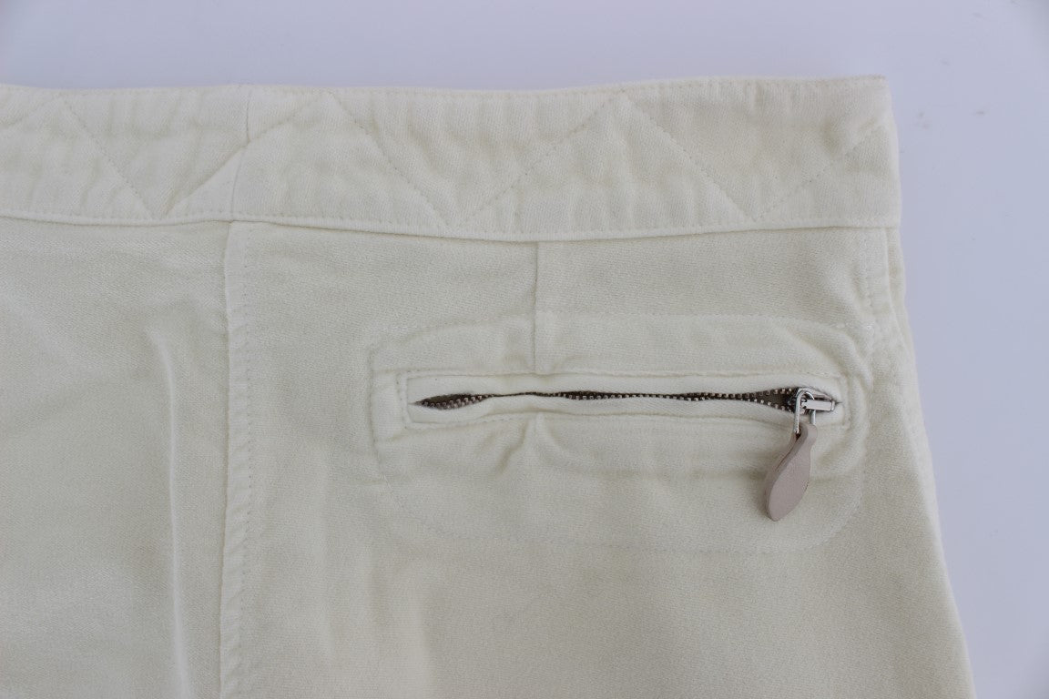 Ermanno Scervino Beige Cotton Capri Cropped Cargo Pants $800.00 Ermanno Scervino Luzworld