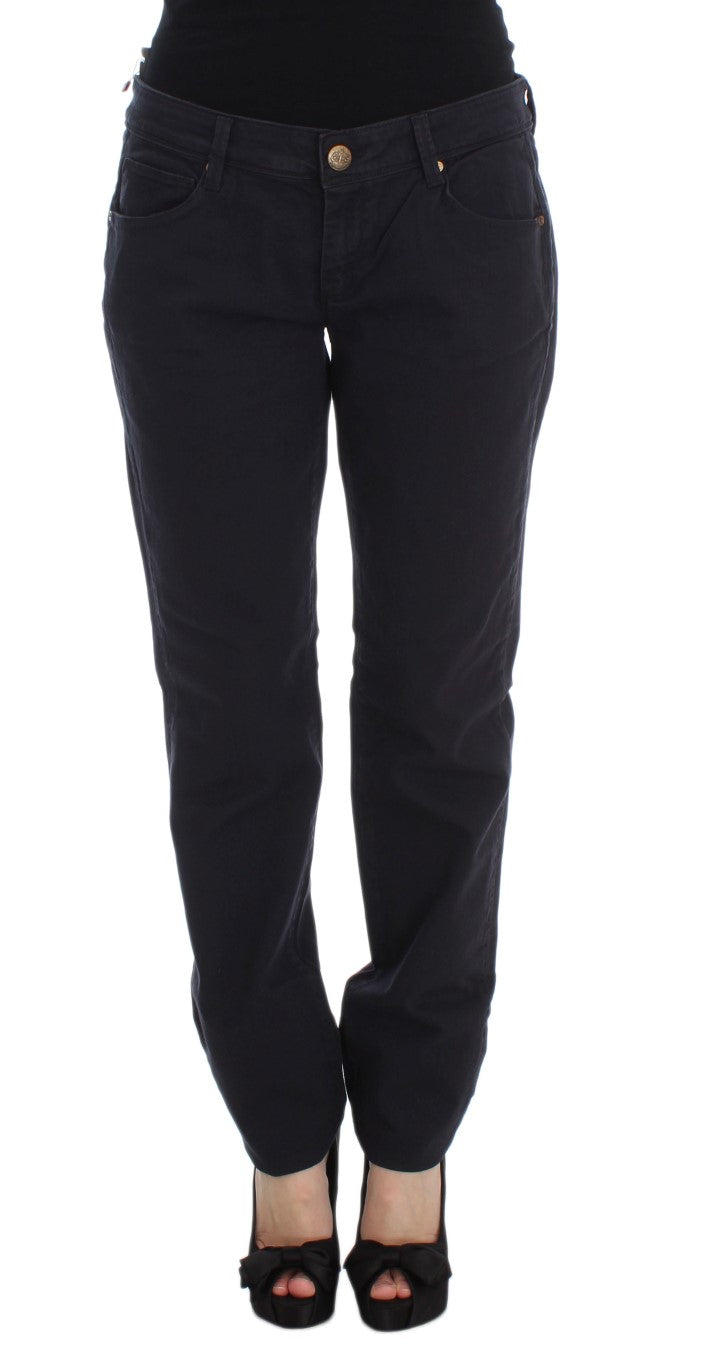 Ermanno Scervino Blue Cotton Blend Casual Fit Pants $800.00 Ermanno Scervino Luzworld