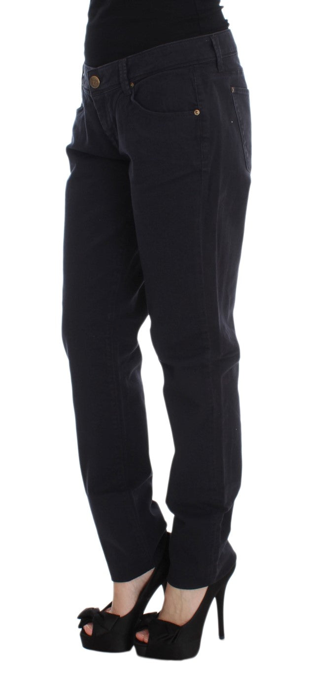 Ermanno Scervino Blue Cotton Blend Casual Fit Pants $800.00 Ermanno Scervino Luzworld