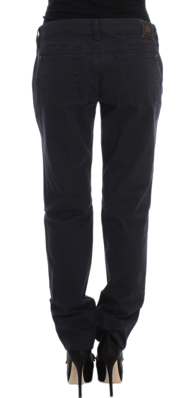 Ermanno Scervino Blue Cotton Blend Casual Fit Pants $800.00 Ermanno Scervino Luzworld