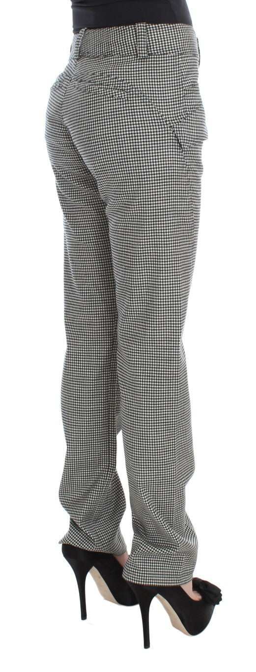 Ermanno Scervino Black White Checkered Cotton Casual Pants $800.00 Ermanno Scervino Luzworld