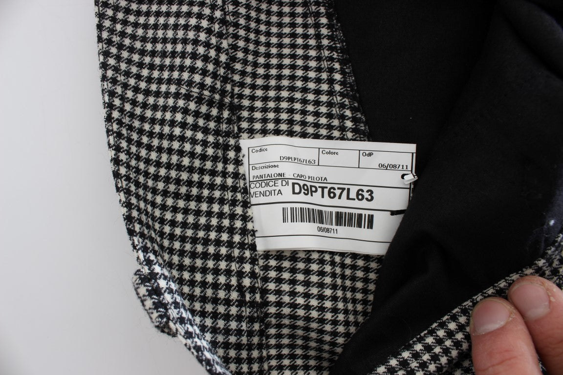 Ermanno Scervino Black White Checkered Cotton Casual Pants $800.00 Ermanno Scervino Luzworld