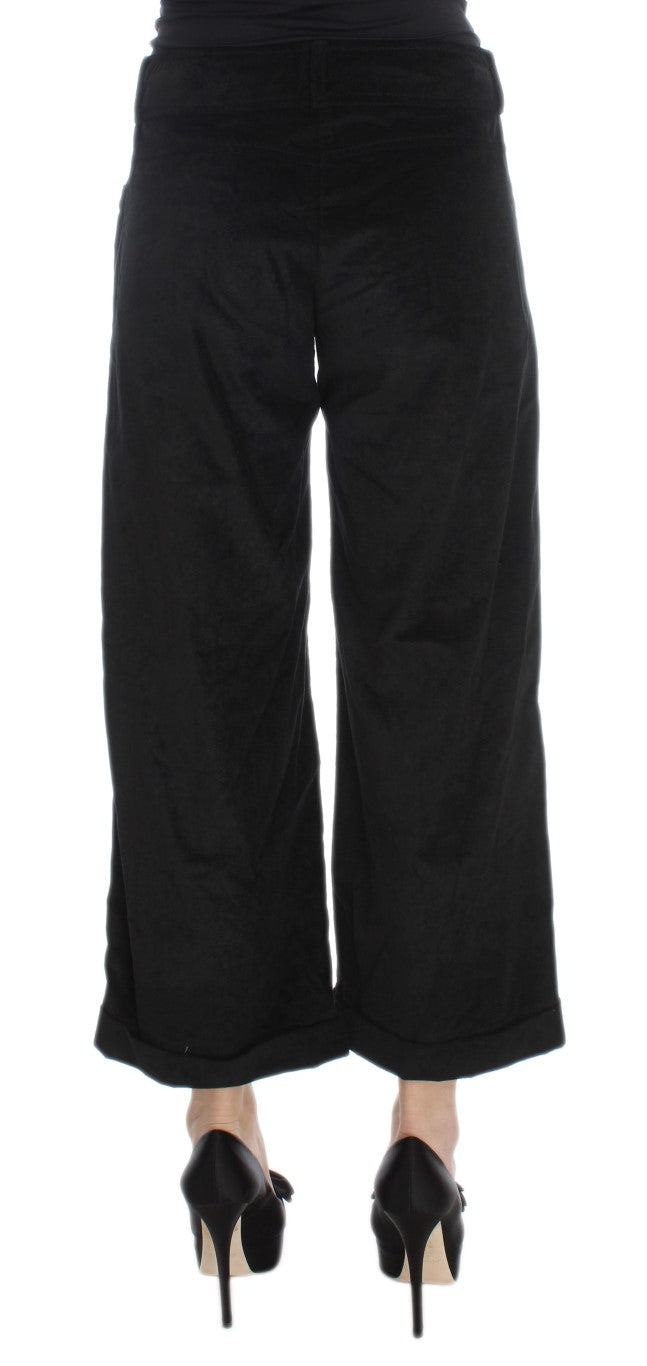 Ermanno Scervino Black Velvet Cotton Capri Bootcut Pants $811.00 Ermanno Scervino Luzworld
