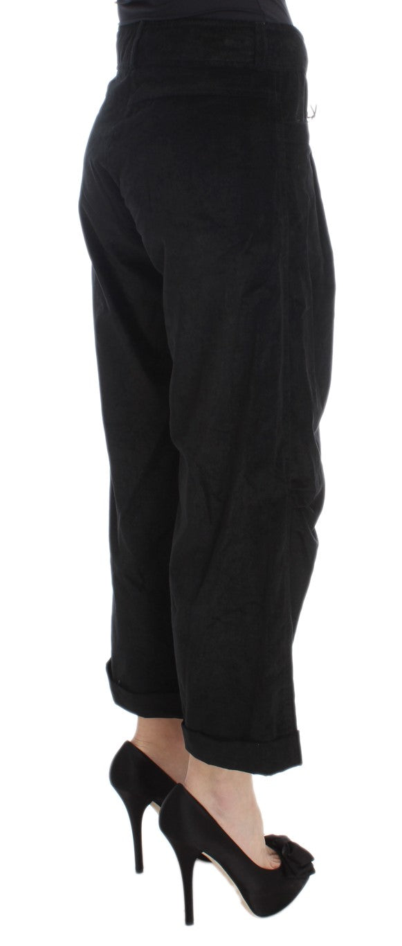 Ermanno Scervino Black Velvet Cotton Capri Bootcut Pants $811.00 Ermanno Scervino Luzworld