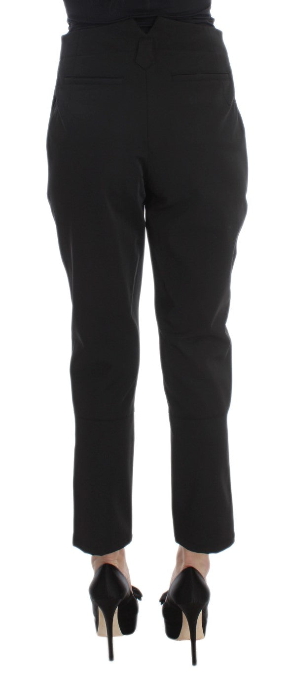 Ermanno Scervino Black Cotton Blend Capri Cropped Pants $811.00 Ermanno Scervino Luzworld