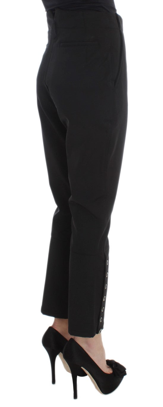 Ermanno Scervino Black Cotton Blend Capri Cropped Pants $811.00 Ermanno Scervino Luzworld