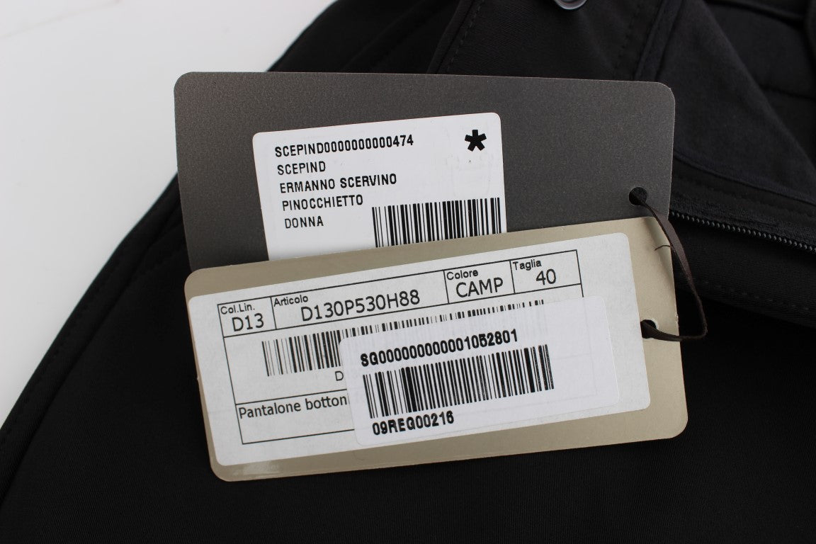 Ermanno Scervino Black Cotton Blend Capri Cropped Pants $811.00 Ermanno Scervino Luzworld