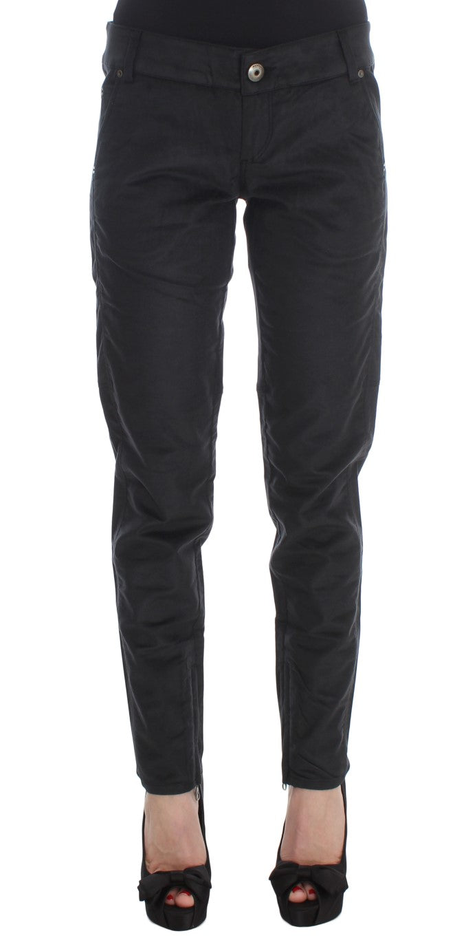 Ermanno Scervino Black Cotton Blend Regular Fit Pants $811.00 Ermanno Scervino Luzworld