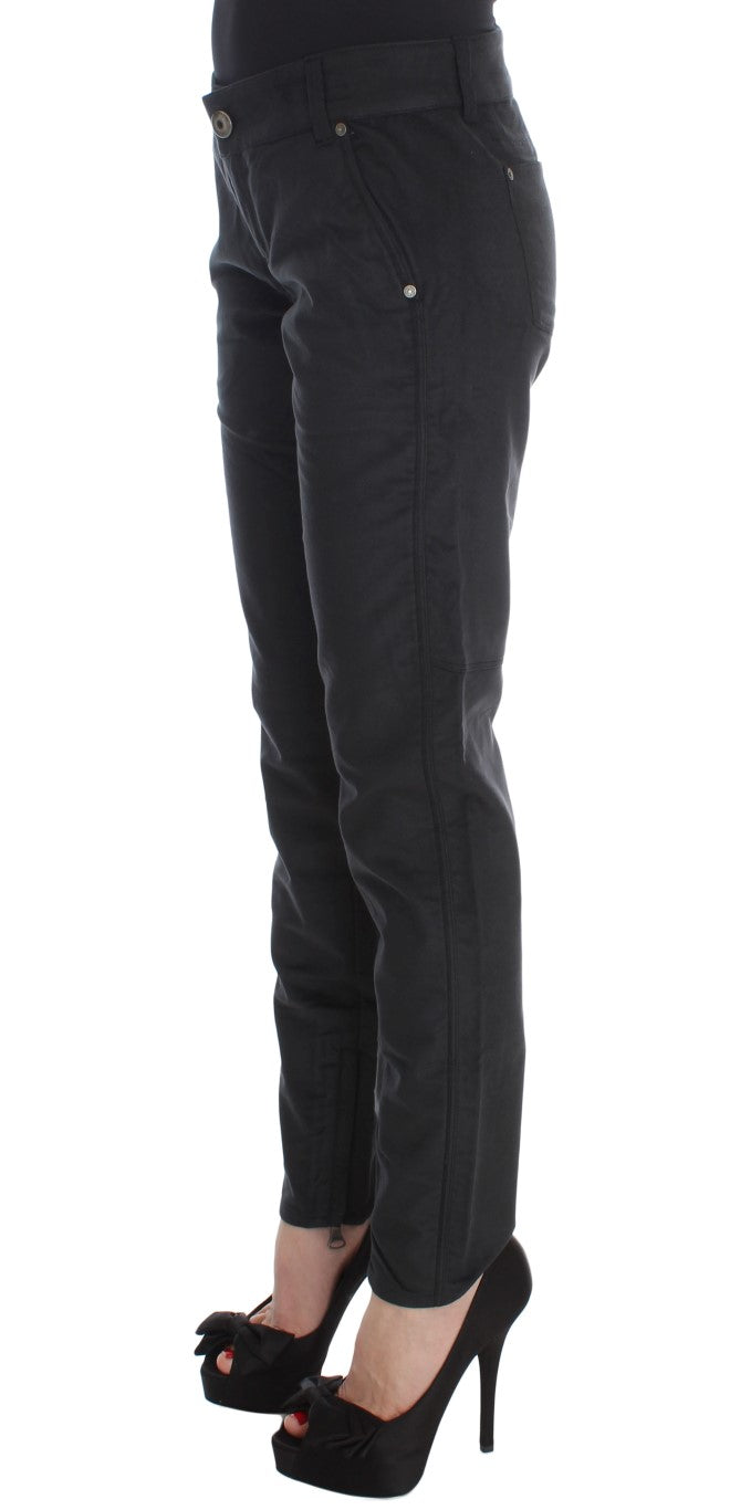 Ermanno Scervino Black Cotton Blend Regular Fit Pants $811.00 Ermanno Scervino Luzworld