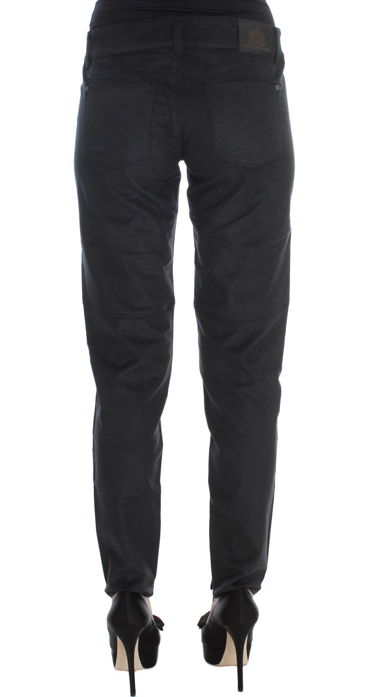 Ermanno Scervino Black Cotton Blend Regular Fit Pants $811.00 Ermanno Scervino Luzworld