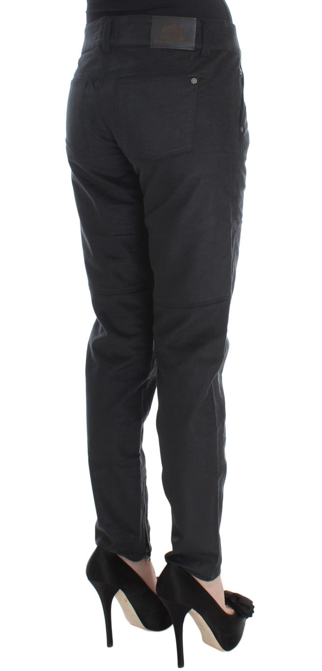 Ermanno Scervino Black Cotton Blend Regular Fit Pants $811.00 Ermanno Scervino Luzworld