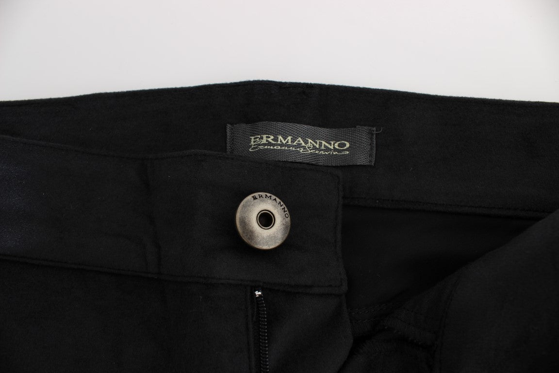 Ermanno Scervino Black Cotton Blend Regular Fit Pants $811.00 Ermanno Scervino Luzworld