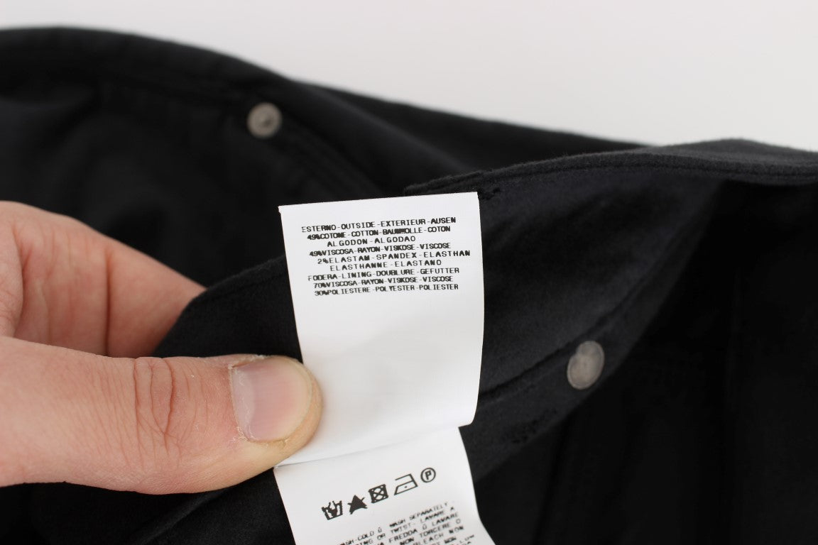 Ermanno Scervino Black Cotton Blend Regular Fit Pants $811.00 Ermanno Scervino Luzworld